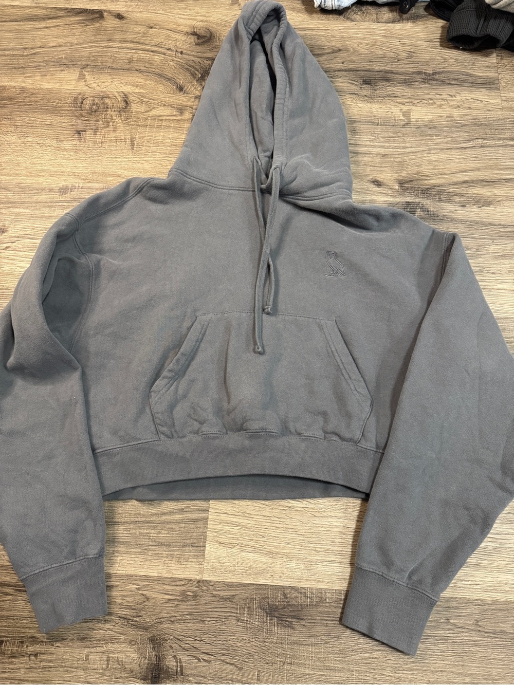 October's Very Own Gray Hoodie with Owl Tag